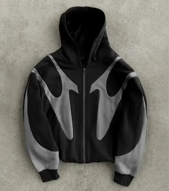 Auvra black and grey oversized hoodie for men (S)