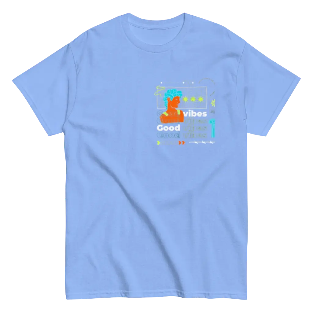 Auvra sky blue t shirt with hollow print